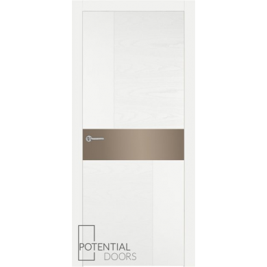Potential Doors 408.57 ДО Белый 9003 Зеркало сатинато бронза