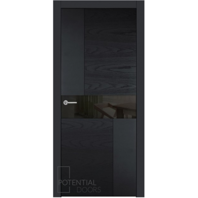 Potential Doors 408.57 ДО Чёрный 9005 Зеркало графит