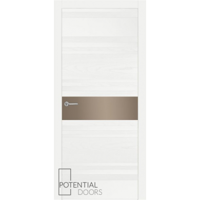 Potential Doors 409.57 ДО Белый 9003 Зеркало сатинато бронза