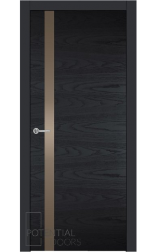 Potential Doors Potential Doors Blend 453 ДО Черный 9005 Зеркало сатинато бронза