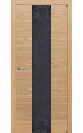 Potential Doors Potential Doors Texture 352 ДО Дуб Натур Триплекс черные цветы