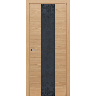 Potential Doors Texture 352 ДО Дуб Натур Триплекс черные цветы