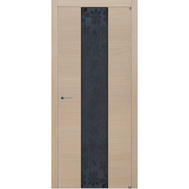Potential Doors Texture 352 ДО Дуб Прованс Триплекс черные цветы