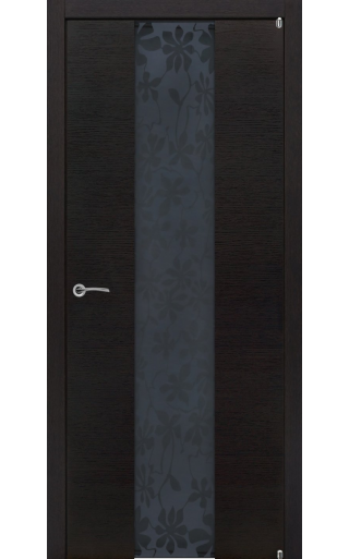Potential Doors Potential Doors Texture 352 ДО Дуб Шарколь Триплекс черные цветы