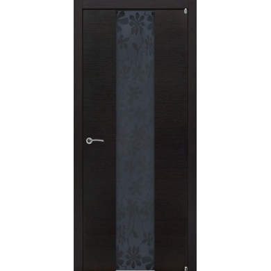 Potential Doors Texture 352 ДО Дуб Шарколь Триплекс черные цветы