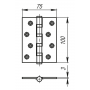 Armadillo Петля универсальная Armadillo IN4500UC SN (500-C4) 100x75x3 матовый никель Box