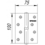 Fuaro Петля съемная Fuaro IN4430SR-BL AC правая (413/BL-4 100x75x2,5) медь БЛИСТЕР