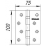 Fuaro Петля универсальная Fuaro IN4200U SN (2BB 100x75x2,5) мат.никель