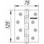 Fuaro Петля универсальная Fuaro IN5200U CP (2BB 125x75x2,5) хром