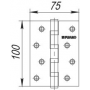 Fuaro Петля универсальная Fuaro IN4400U PB (4BB 100x75x2,5) латунь