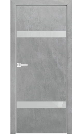 Dariano Space S5, стекло белое, кромка 4 Экошпон бетон серый Стекло белое окрашенное