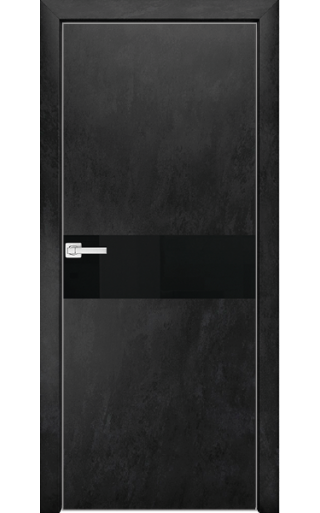 Dariano Space S4, стекло черное, кромка 4 Экошпон бетон темный Стекло черное окрашенное