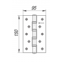 Fuaro Петля универсальная Fuaro IN6400U PB (4BB 150x95x3) латунь