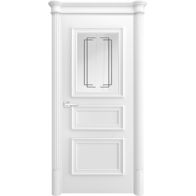 Межкомнатная дверь Виченца 3 Гравировка Турин Эмаль белая