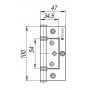 Fuaro Петля универсальная Fuaro без врезки IN4300W-BL SN (300-2BB/BL 100x2,5) мат. никель БЛИСТЕР