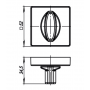 Armadillo Ручка поворотная Armadillo WC-BOLT BK6/USQ SN-3 Матовый никель