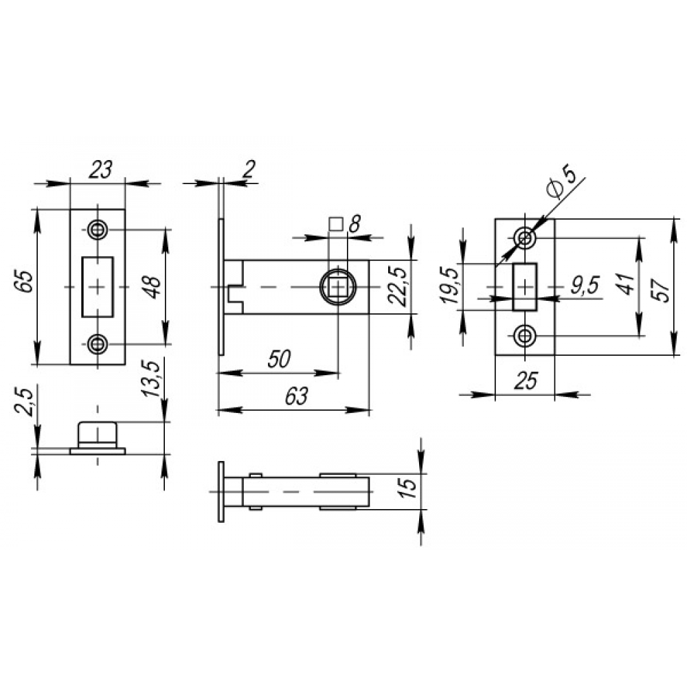 Fuaro защелка врезная magnet m12 50 25