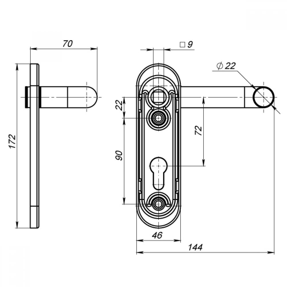 Ручка на планке Fuaro DH-0433