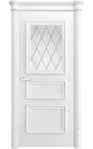 Dariano Межкомнатная дверь Виченца 3 Гравировка Англия Эмаль белая