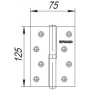 Fuaro Петля съемная Fuaro IN5430SL-BL CP левая (413/BL-5 125x75x2,5) хром БЛИСТЕР