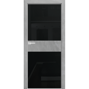 Dariano Space S9, стекло черное, кромка 4 Экошпон бетон серый Стекло черное окрашенное