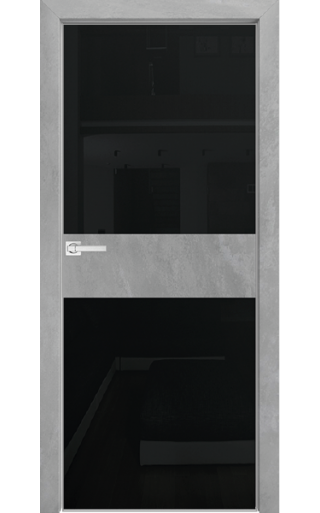 Dariano Space S9, стекло черное, кромка 4 Экошпон бетон серый Стекло черное окрашенное