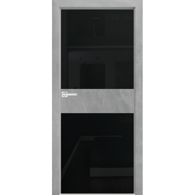 Space S9, стекло черное, кромка 4 Экошпон бетон серый Стекло черное окрашенное