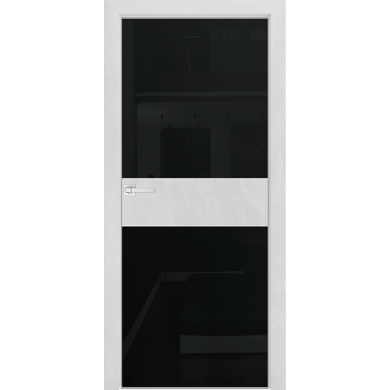 Space S9, стекло черное, кромка 4 Экошпон бетон светлый Стекло черное окрашенное