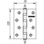 Fuaro Петля универсальная Fuaro IN5400UA-BL CP (4BB/A/BL 125x75x2,5) хром БЛИСТЕР