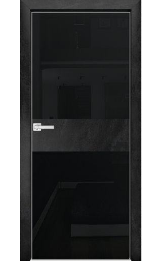 Dariano Space S9, стекло черное, кромка 4 Экошпон бетон темный Стекло черное окрашенное