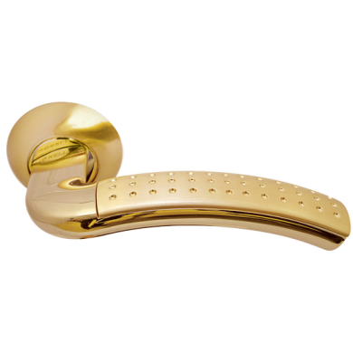 Morelli ПАЛАЦЦО, ручка дверная MH-02P SG/GP, цвет мат.золото/золото,с перфорацией