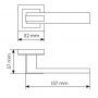 Morelli JURA, ручка дверная на квадратной накладке MH-43 SC/CP-S, цвет - мат.хром/хром