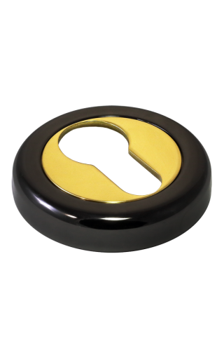 Morelli LUX-KH-R4 NNO, накладка на евроцилиндр, цвет - черный хром/золото