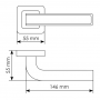 Morelli EON, ручка дверная на квадратной накладке MH-46 SC/CP-S55, цвет - матовый хром/хром