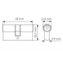 Morelli 60C SN, ключевой цилиндр (60мм), цвет - никель матовый