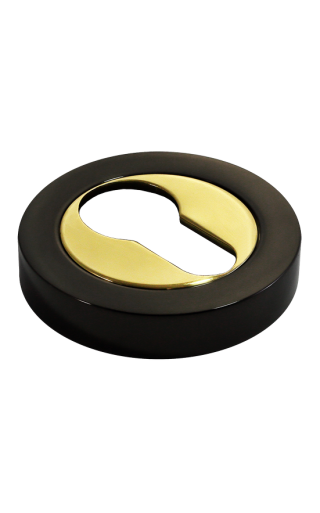Morelli LUX-KH-R2 NNO, накладка на евроцилиндр, цвет - черный хром/золото
